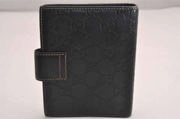 Authentic GUCCI Guccissima Agenda Notebook Cover GG Leather 115240 Black 3869J