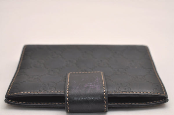 Authentic GUCCI Guccissima Agenda Notebook Cover GG Leather 115240 Black 3869J