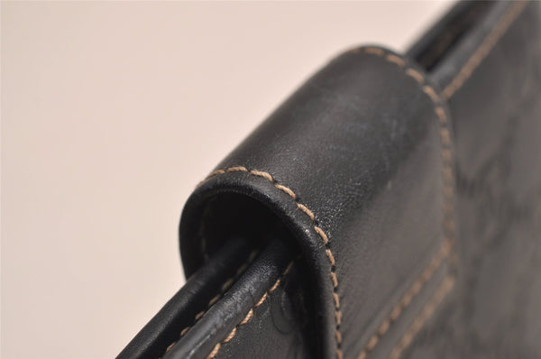 Authentic GUCCI Guccissima Agenda Notebook Cover GG Leather 115240 Black 3869J