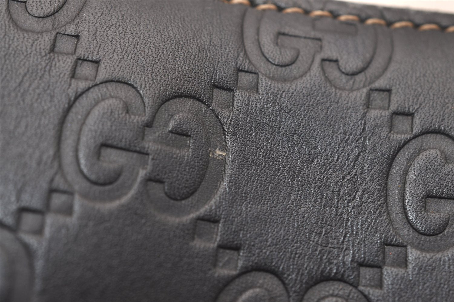 Authentic GUCCI Guccissima Agenda Notebook Cover GG Leather 115240 Black 3869J