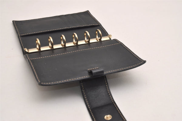 Authentic GUCCI Guccissima Agenda Notebook Cover GG Leather 115240 Black 3869J