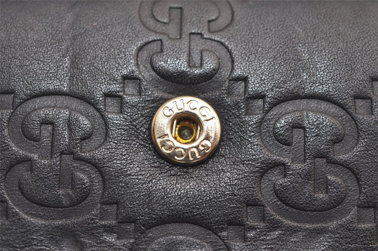 Authentic GUCCI Guccissima Agenda Notebook Cover GG Leather 115240 Black 3869J