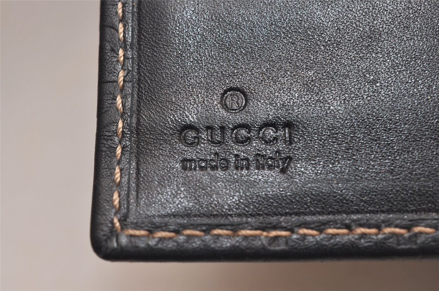 Authentic GUCCI Guccissima Agenda Notebook Cover GG Leather 115240 Black 3869J