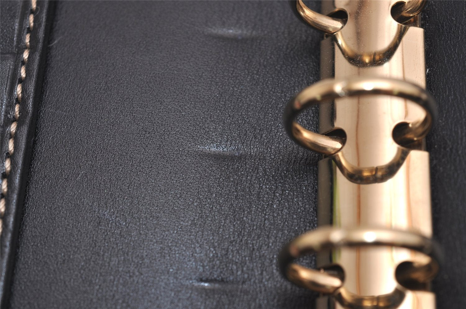 Authentic GUCCI Guccissima Agenda Notebook Cover GG Leather 115240 Black 3869J