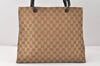 Authentic GUCCI Bamboo Vintage Hand Bag GG Canvas Leather 0021010 Brown 3869K