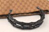 Authentic GUCCI Bamboo Vintage Hand Bag GG Canvas Leather 0021010 Brown 3869K