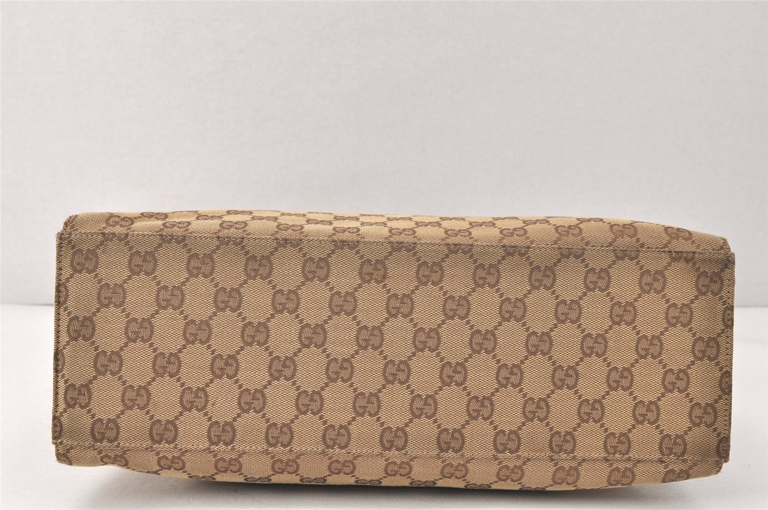 Authentic GUCCI Bamboo Vintage Hand Bag GG Canvas Leather 0021010 Brown 3869K