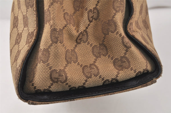 Authentic GUCCI Bamboo Vintage Hand Bag GG Canvas Leather 0021010 Brown 3869K
