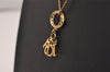 Authentic Christian Dior Gold Tone Chain Pendant Necklace CD 3870J