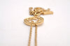 Authentic Christian Dior Gold Tone Chain Pendant Necklace CD 3870J