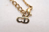 Authentic Christian Dior Gold Tone Chain Pendant Necklace CD 3870J