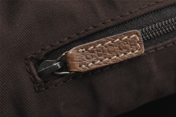 Authentic GUCCI Abbey Shoulder Tote Bag GG Suede Leather 130736 Brown 3871I