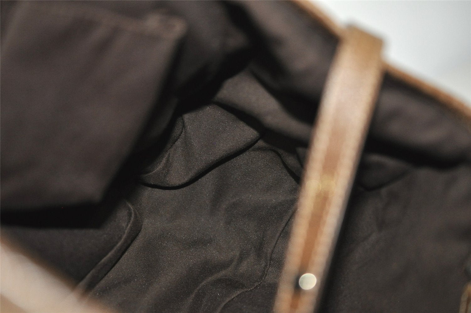 Authentic GUCCI Abbey Shoulder Tote Bag GG Suede Leather 130736 Brown 3871I