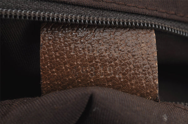 Authentic GUCCI Abbey Shoulder Tote Bag GG Suede Leather 130736 Brown 3871I