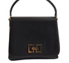 Authentic Salvatore Ferragamo Gancini Hand Bag Purse Leather Black SF 3871J