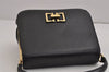 Authentic Salvatore Ferragamo Gancini Hand Bag Purse Leather Black SF 3871J