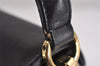 Authentic Salvatore Ferragamo Gancini Hand Bag Purse Leather Black SF 3871J