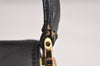 Authentic Salvatore Ferragamo Gancini Hand Bag Purse Leather Black SF 3871J