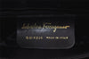 Authentic Salvatore Ferragamo Gancini Hand Bag Purse Leather Black SF 3871J