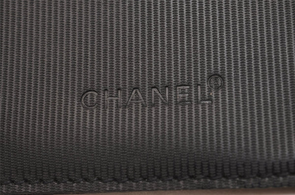 Authentic CHANEL Old Travel Line Hand Long Wallet Purse Nylon Black 3872J