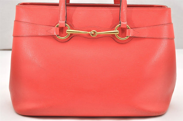 Authentic GUCCI Horsebit 2Way Tote Hand Bag Leather 319795 Pink 3872K
