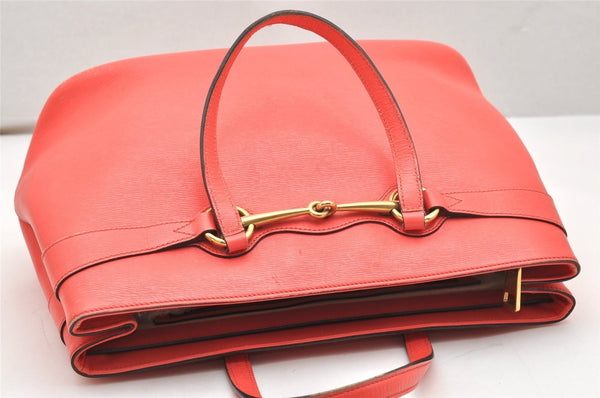 Authentic GUCCI Horsebit 2Way Tote Hand Bag Leather 319795 Pink 3872K