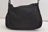 Authentic FENDI Mamma Baguette Shoulder Hand Bag Jersey Leather Black Junk 3873J