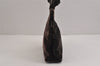 Authentic PRADA Velluto Fibbie Velour Shoulder Hand Bag Purse B7645 Brown 3874J