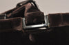 Authentic PRADA Velluto Fibbie Velour Shoulder Hand Bag Purse B7645 Brown 3874J