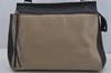 Authentic CELINE Edge Bi-color Shoulder Hand Bag Purse Leather Black Beige 3875J