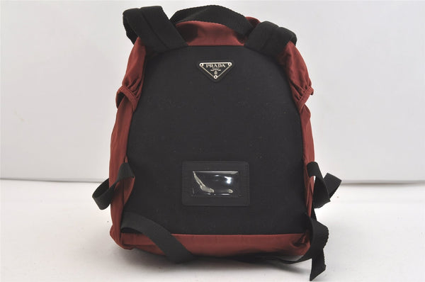 Authentic PRADA Nylon Tessuto Montagn Drawstring Backpack Bordeaux Red 3876J