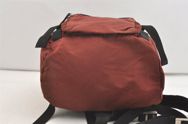 Authentic PRADA Nylon Tessuto Montagn Drawstring Backpack Bordeaux Red 3876J