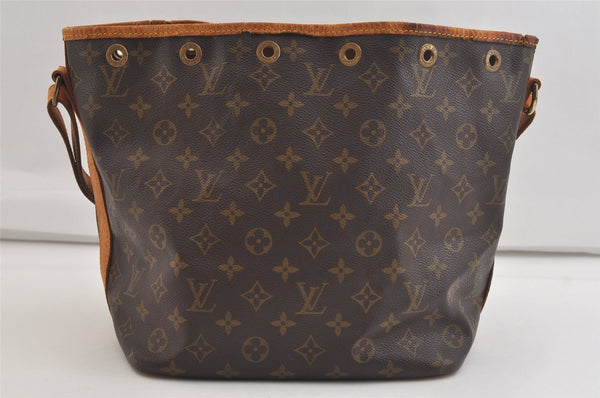 Authentic Louis Vuitton Monogram Petit Noe M42226 Shoulder Drawstring Bag 3876K