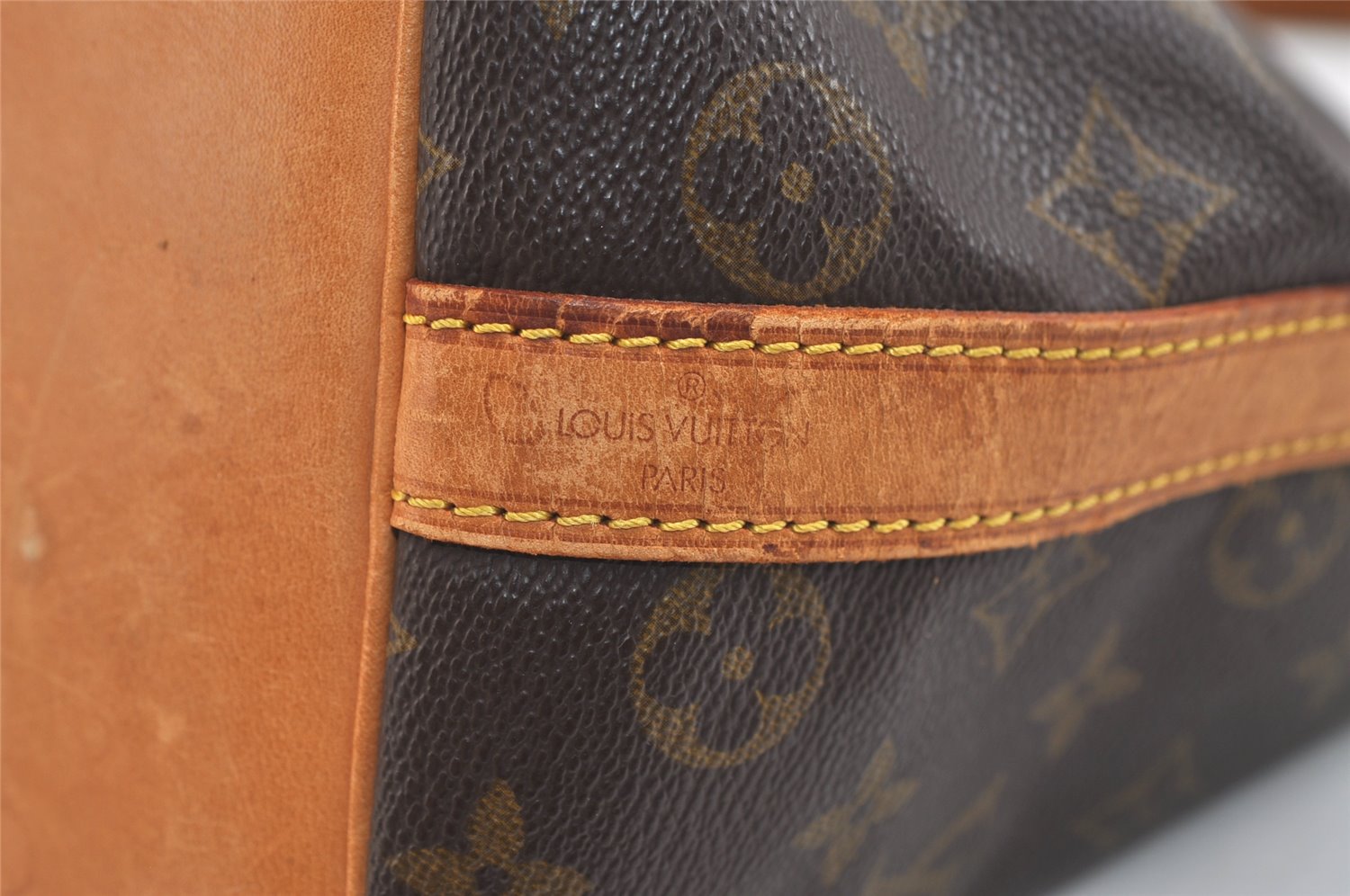 Authentic Louis Vuitton Monogram Petit Noe M42226 Shoulder Drawstring Bag 3876K