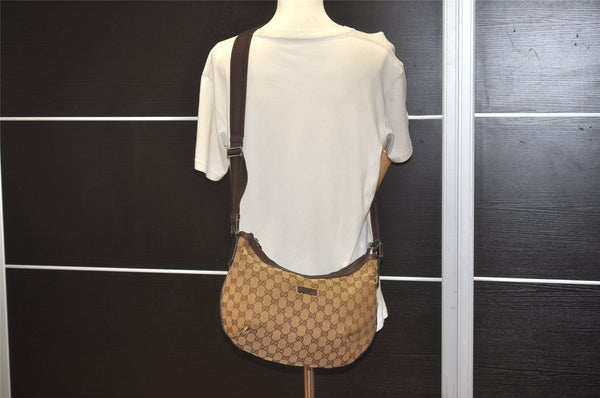 Authentic GUCCI Shoulder Cross Body Bag GG Canvas Leather 181092 Brown 3877J