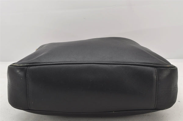 Authentic GUCCI Bamboo Vintage Shoulder Bag Purse Leather Black Junk 3877K