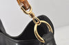 Authentic GUCCI Bamboo Vintage Shoulder Bag Purse Leather Black Junk 3877K