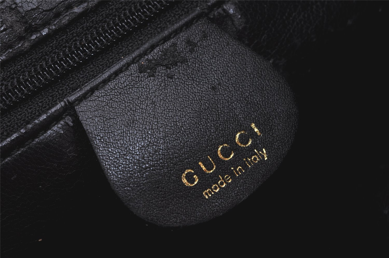 Authentic GUCCI Bamboo Vintage Shoulder Bag Purse Leather Black Junk 3877K