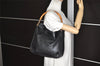 Authentic GUCCI Bamboo Vintage Shoulder Bag Purse Leather Black Junk 3877K