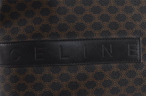Authentic CELINE Macadam Blason Pattern 2Way Hand Bag PVC Leather Black 3878J