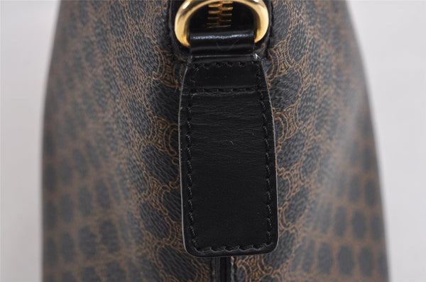 Authentic CELINE Macadam Blason Pattern 2Way Hand Bag PVC Leather Black 3878J