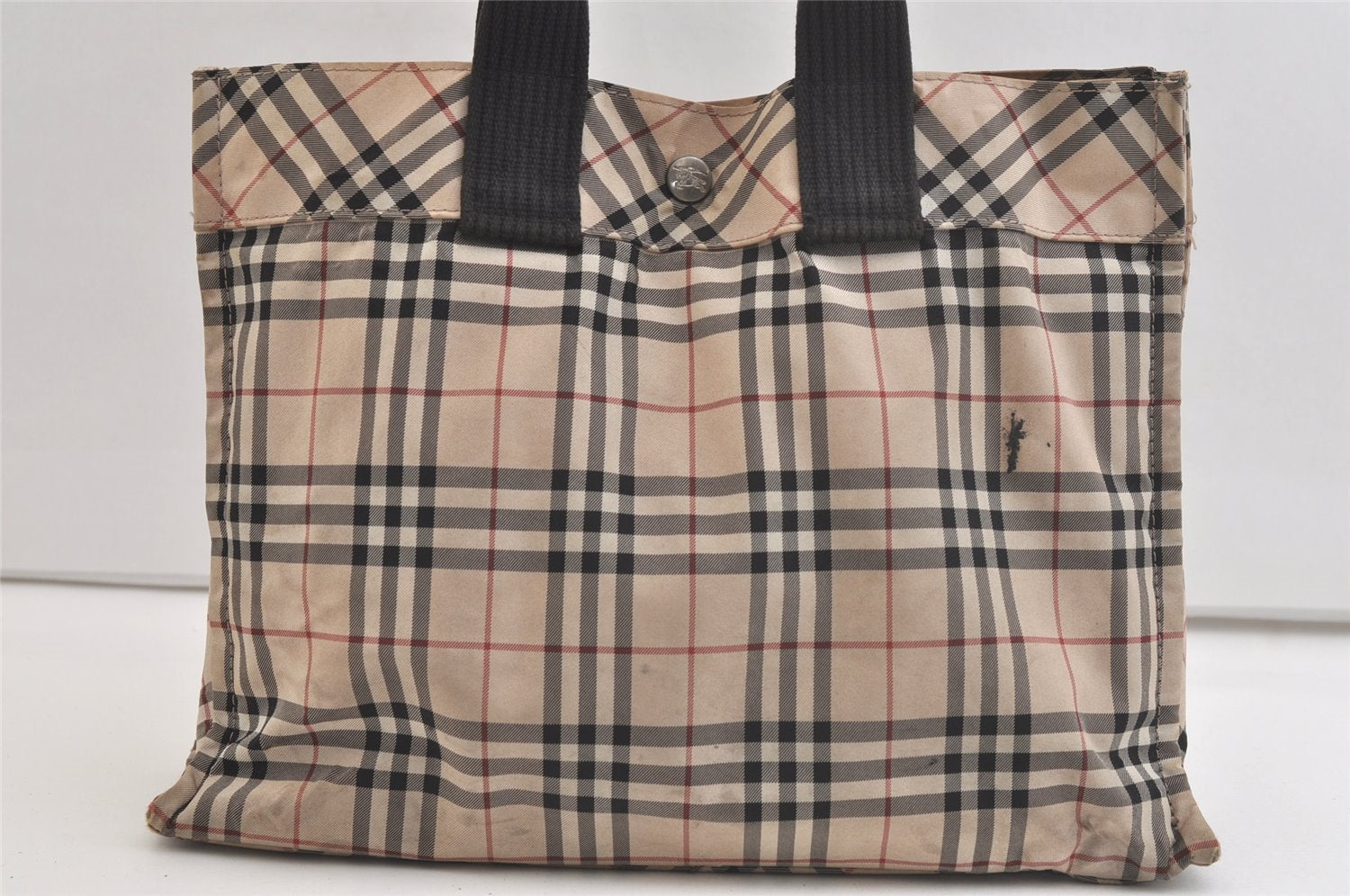 Authentic BURBERRY Vintage BLUE LABEL Check Hand Tote Bag Nylon Beige 3879K