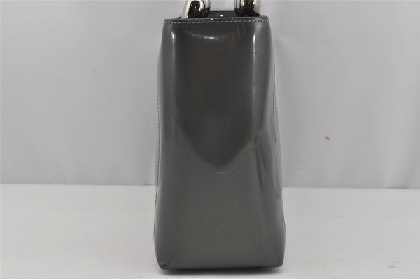 Authentic Christian Dior Maris Pearl 2Way Shoulder Tote Bag Enamel Gray 3880J