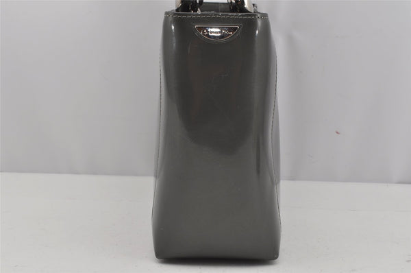 Authentic Christian Dior Maris Pearl 2Way Shoulder Tote Bag Enamel Gray 3880J