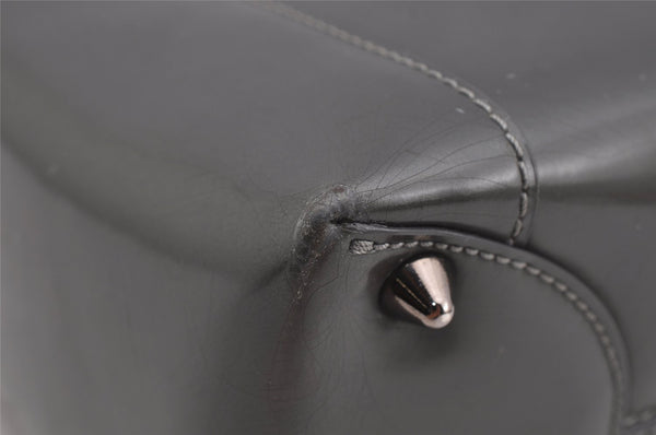 Authentic Christian Dior Maris Pearl 2Way Shoulder Tote Bag Enamel Gray 3880J