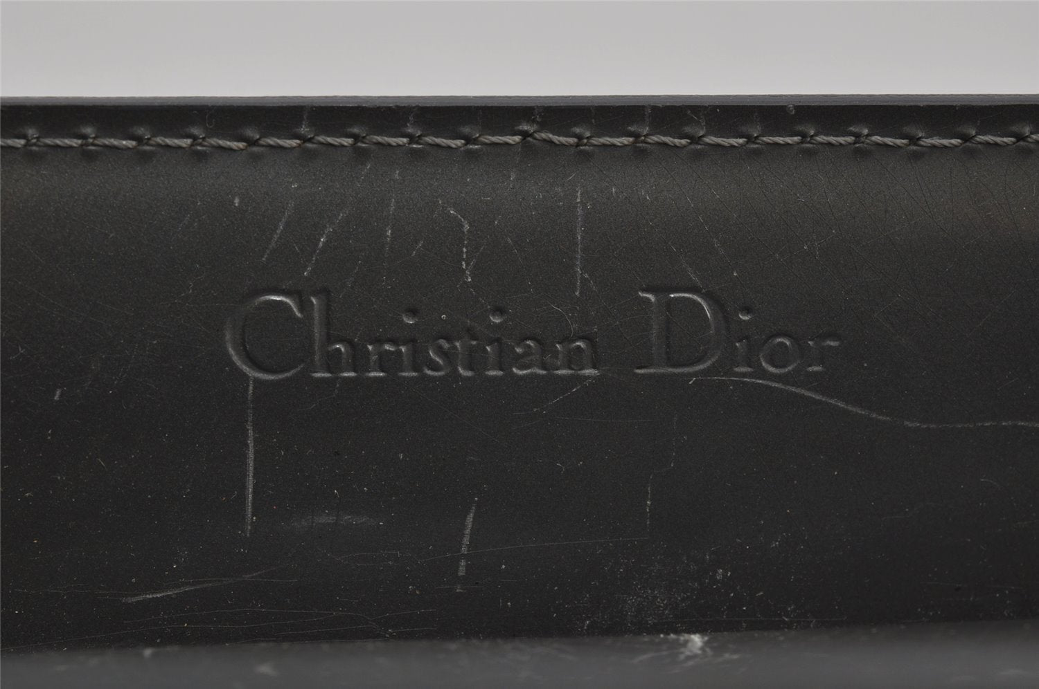 Authentic Christian Dior Maris Pearl 2Way Shoulder Tote Bag Enamel Gray 3880J