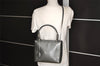 Authentic Christian Dior Maris Pearl 2Way Shoulder Tote Bag Enamel Gray 3880J