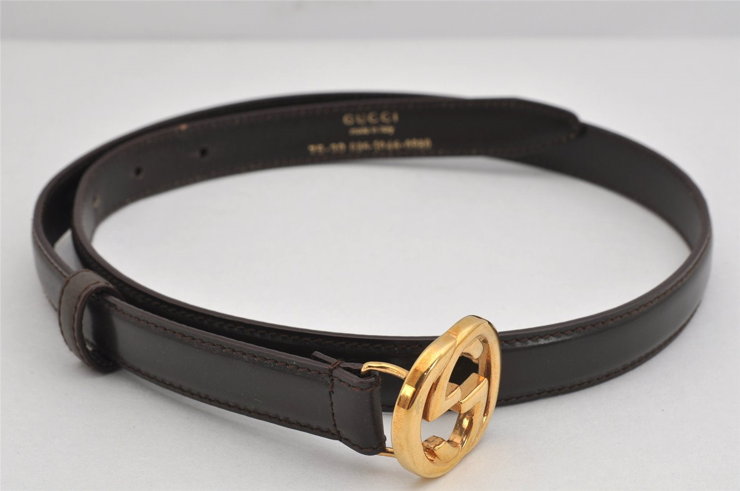 Authentic GUCCI Interlocking G Belt Leather Size 75cm 29.5