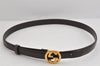 Authentic GUCCI Interlocking G Belt Leather Size 75cm 29.5" Brown 3881K