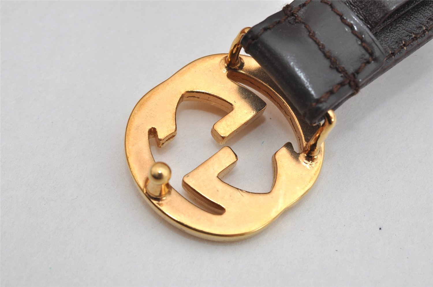 Authentic GUCCI Interlocking G Belt Leather Size 75cm 29.5